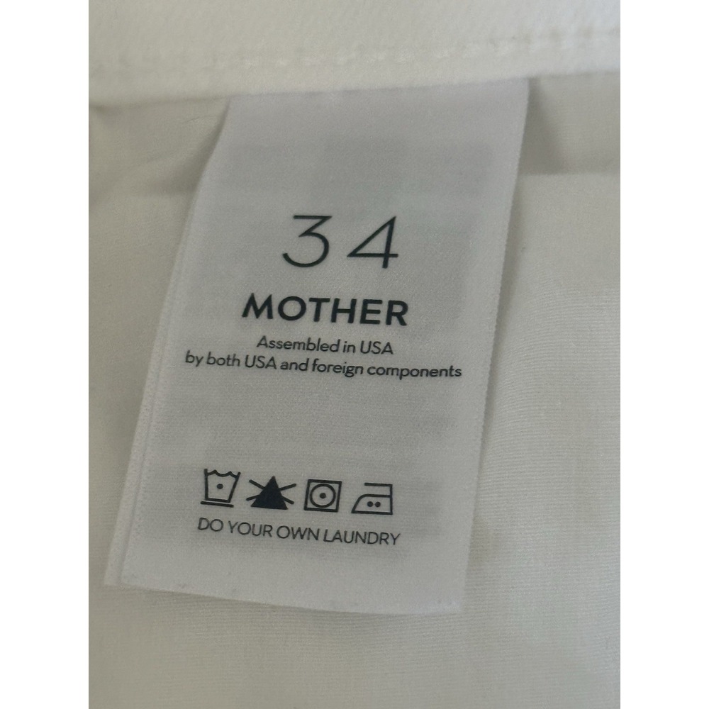 MOTHER The Mid Rise Dazzler Ankle Fairest Of Them All White Straight Jeans sz 34 - Picture 9 of 13